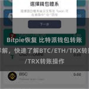 Bitpie恢复 比特派钱包转账教程详解，快速了解BTC/ETH/TRX转账操作