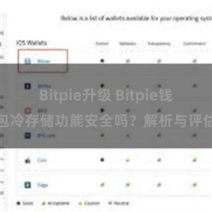 Bitpie升级 Bitpie钱包冷存储功能安全吗？解析与评估