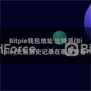 Bitpie钱包地址 比特派(Bitpie)交易历史记录在哪里查看？