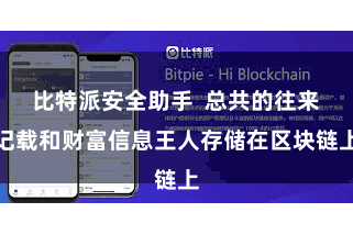 比特派安全助手  总共的往来记载和财富信息王人存储在区块链上