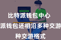 比特派钱包中心  比特派钱包还相沿多种交游格式