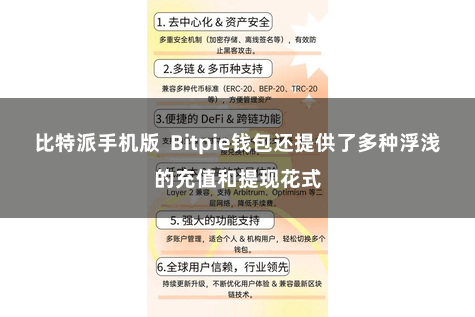 比特派手机版  Bitpie钱包还提供了多种浮浅的充值和提现花式
